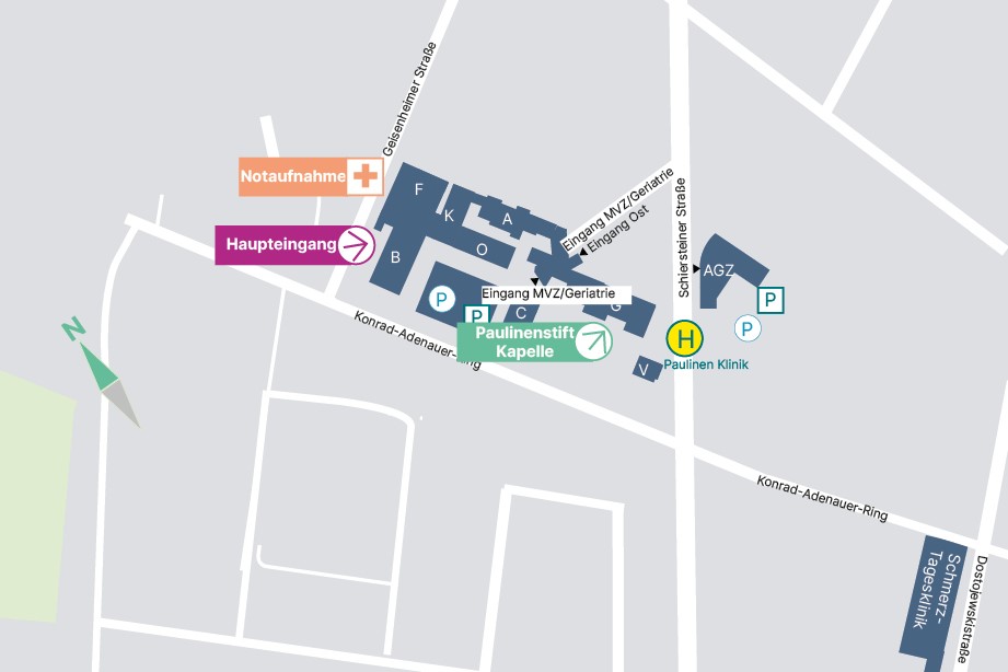 Lageplan inkl. Tagesklinik Schmerz